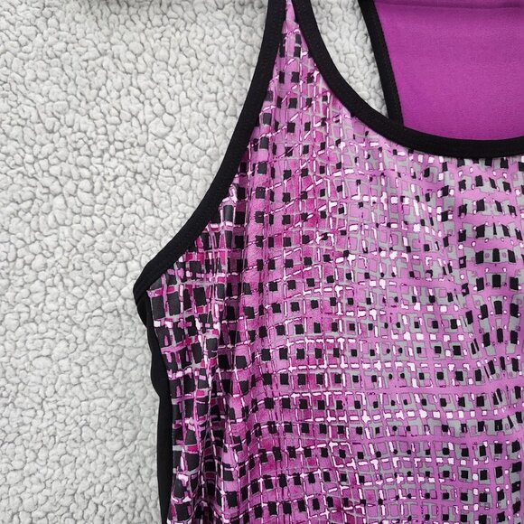 Xersion Tank Top Womens Large Athletic Purple Black Workout Gym Yoga - Picture 5 of 9